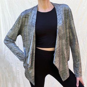 Code Vitesse Silver Stretchy Draped Cardigan